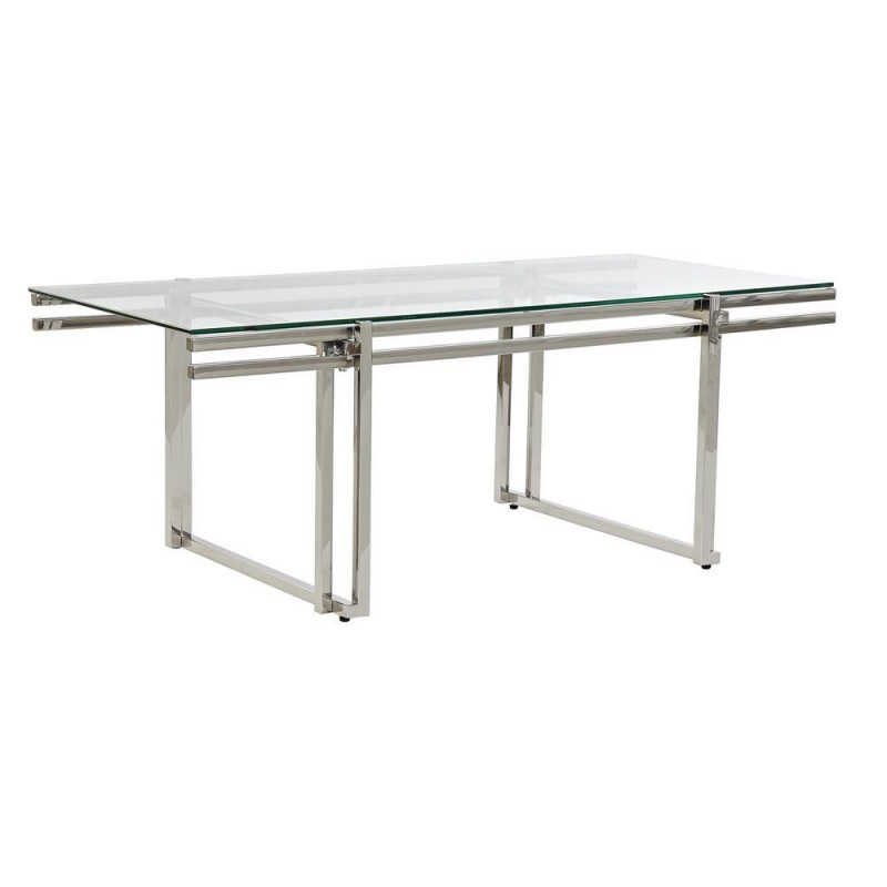 Table Basse DKD Home Decor Verre Acier inoxydable (120 x 60 x 45 cm) à prix grossiste - table basse à prix de gros