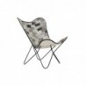 Chair DKD Home Decor Black Gray Beige Metal White Leather (74 x 70 x 90 cm) - Article for the home at wholesale prices