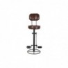 Stool DKD Home Decor Black Metal Brown Leather (45 x 46 x 118 cm) - Article for the home at wholesale prices