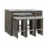 Ensemble Table + Chaises DKD Home Decor Vert rotin synthétique Acier (143 x 80 x 100 cm) (7 pcs)   - Article pour la maison à prix de gros