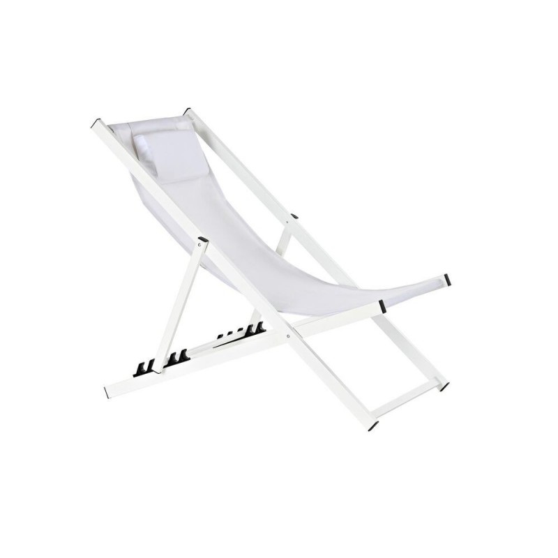 Chaise longue DKD Home Decor Polyester Aluminium Blanc - bain de soleil à prix grossiste