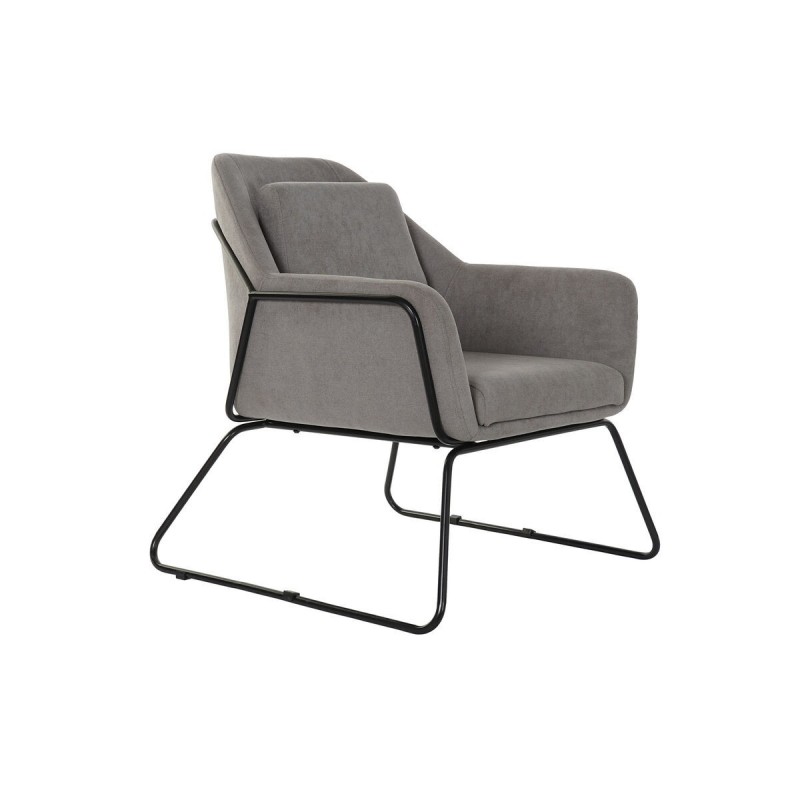 Seat DKD Home Decor Black Grey Metal Polyester (75 x 76 x 82 cm) - Article for the home at wholesale prices