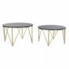 Set of 2 Nesting Tables DKD Home Decor Black Gold Metal Wood (79 x 79 x 46 cm) (2 pcs) - Article for the home at wholesale prices