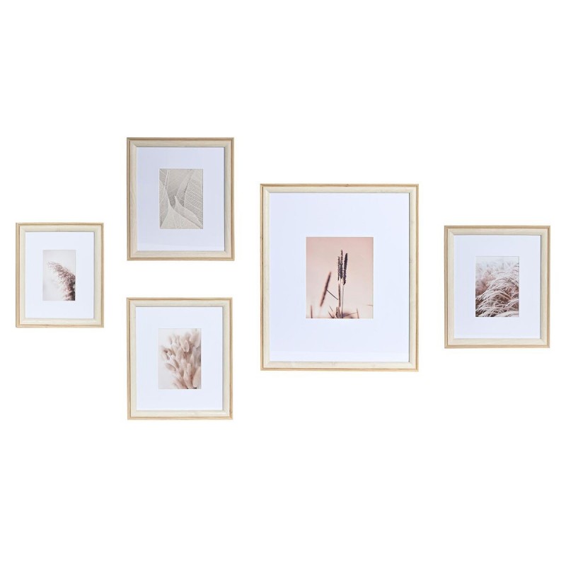 Wall-mounted photo holder DKD Home Decor Natural Glass MDF White Boho (32.5 x 1.5 x 45 cm) - Article for the home at wholesale prices