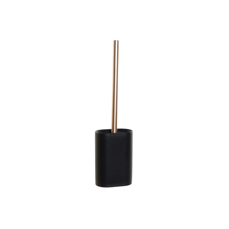 Brosse de salle de wc DKD Home Decor Noir Doré Résine (10 x 6 x 40 cm) - Article pour la maison à prix grossiste