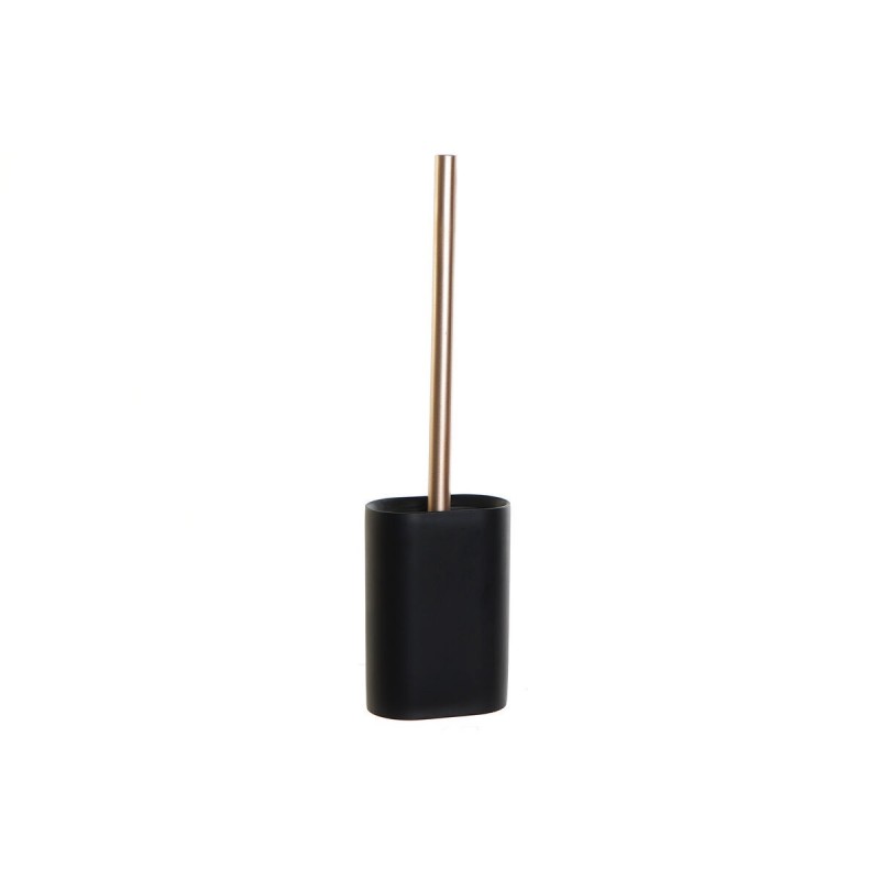 Toilet brush DKD Home Decor Black Gold Resin (10 x 6 x 40 cm) - Article for the home at wholesale prices