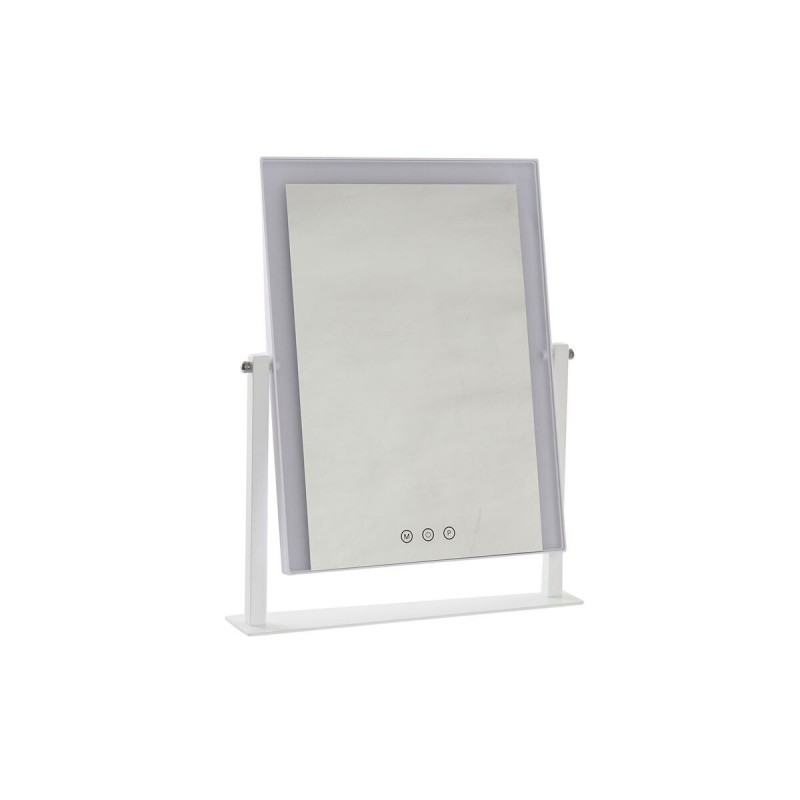 DKD Home Decor LED Touch Table Mirror Metal White (35 x 2 x 45 cm) - Article for the home at wholesale prices