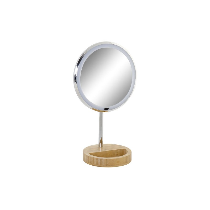 Miroir Grossissant avec LED DKD Home Decor Argenté Bambou (20 x 14 x 34 cm) - Article pour la maison à prix grossiste