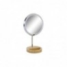 Magnifying Mirror with LED DKD Home Decor Silver Bamboo (20 x 14 x 34 cm) - Article for the home at wholesale prices