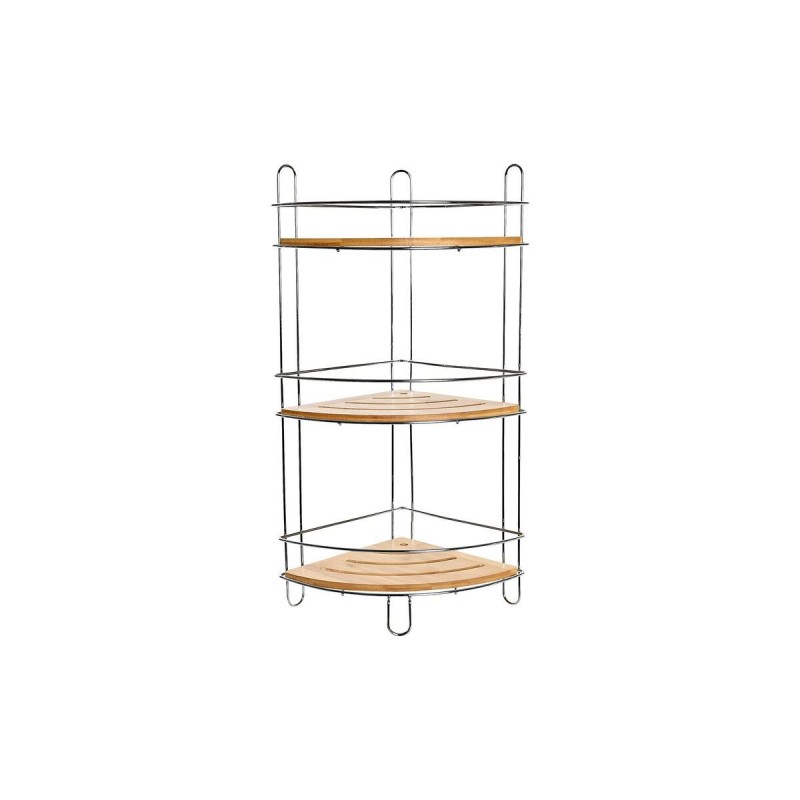 Bathroom shelf DKD Home Decor Natural Aluminium Bamboo Chrome Stainless Steel (19.5 x 19.5 x 47 cm) - Article for the home at wholesale prices