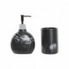 Bath Set DKD Home Decor Black Aluminium Plastic Resin Marble (11 x 6 x 17 cm) - Article for the home at wholesale prices