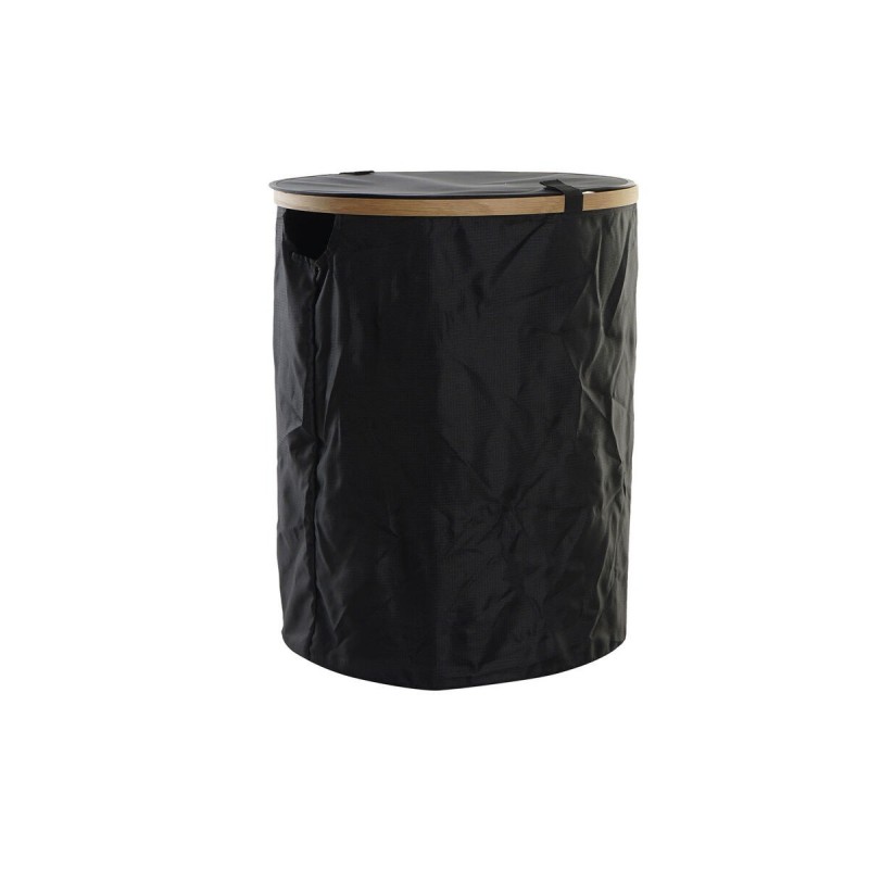 Panier à linge DKD Home Decor Noir Chêne Feutre (44 x 44 x 57 cm) - Article pour la maison à prix de gros
