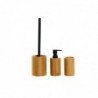 DKD Home Decor Bath Set Black Natural Bamboo (7 x 7 x 16.5 cm) (3 Pièces) - Article for the home at wholesale prices