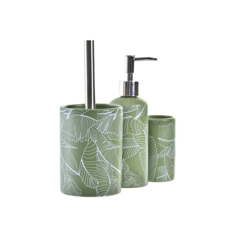 Ensemble de Bain DKD Home Decor Vert PP Dolomite Feuille d'une plante (9,5 x 9,5 x 37 cm) (3 pcs) à prix grossiste - Article pour la maison à prix de gros