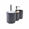 Bath Set DKD Home Decor Natural Black Bamboo Dolomite (10.2 x 10.2 x 37.5 cm) (3 pcs) (12 Units) - Article for the home at wholesale prices