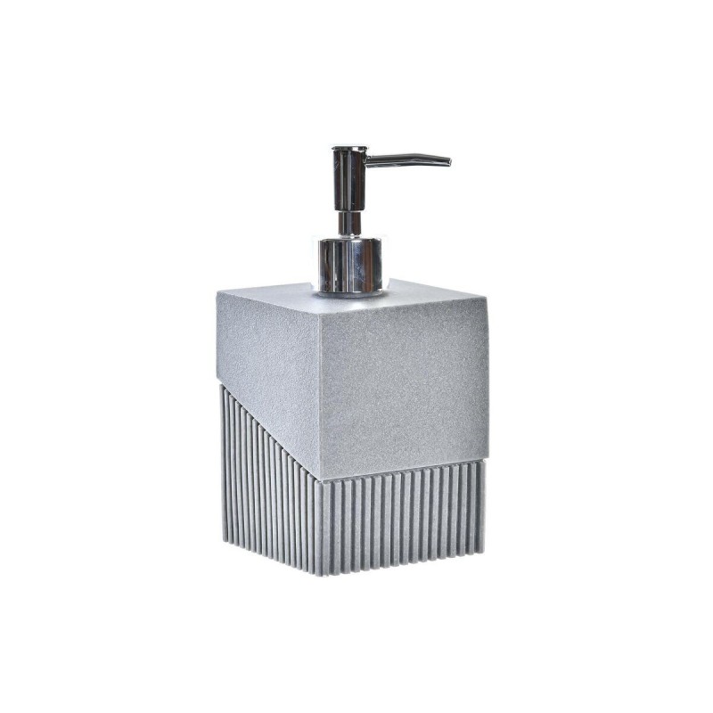 Soap Dispenser DKD Home Decor Silver Grey Resin PP (8.5 x 8.5 x 17.3 cm) - Article for the home at wholesale prices