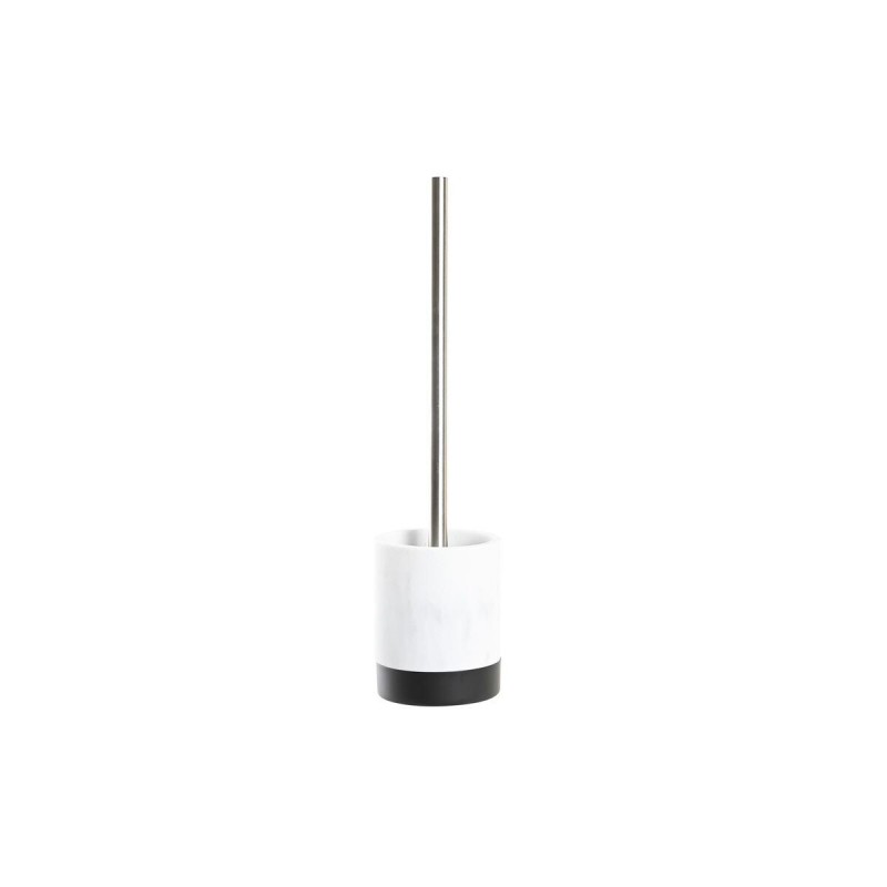 Brosse de salle de wc DKD Home Decor Noir Acier inoxydable Aluminium Blanc Résine Marbre (10 x 10 x 41 cm) à prix grossiste - Article pour la maison à prix de gros