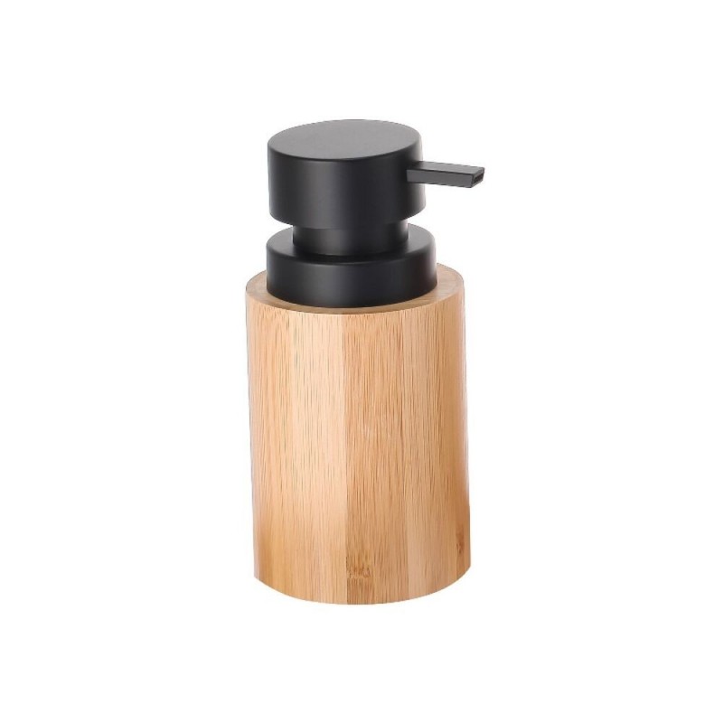 Distributeur de Savon DKD Home Decor Naturel Noir Bambou PP (8 x 8 x 16 cm) - distributeur de savon à prix grossiste