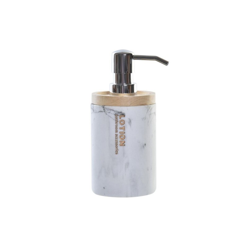 Distributeur de Savon DKD Home Decor Marbre Naturel Blanc Caoutchouc Résine (9 x 7,7 x 17,5 cm) - Article pour la maison à prix de gros