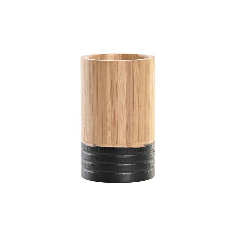 Toothbrush holder DKD Home Decor Natural Bamboo (7 x 7 x 11 cm) - Article for the home at wholesale prices