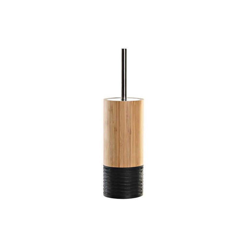 Toilet brush DKD Home Decor Naturel Noir (10 x 10 x 36.8 cm) - Article for the home at wholesale prices