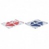 Table linen set DKD Home Decor Red Blue Polyester Cotton (150 x 150 x 0.5 cm) (2 Units) - Article for the home at wholesale prices