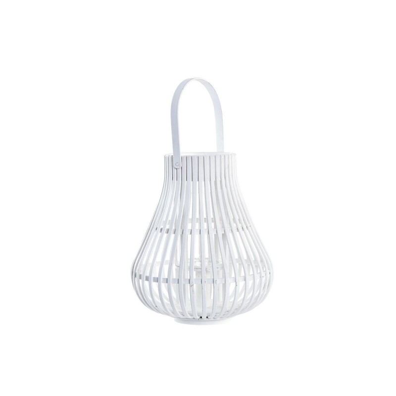 Lantern DKD Home Decor White Bamboo Glass (29 x 29 x 34 cm) - Article for the home at wholesale prices