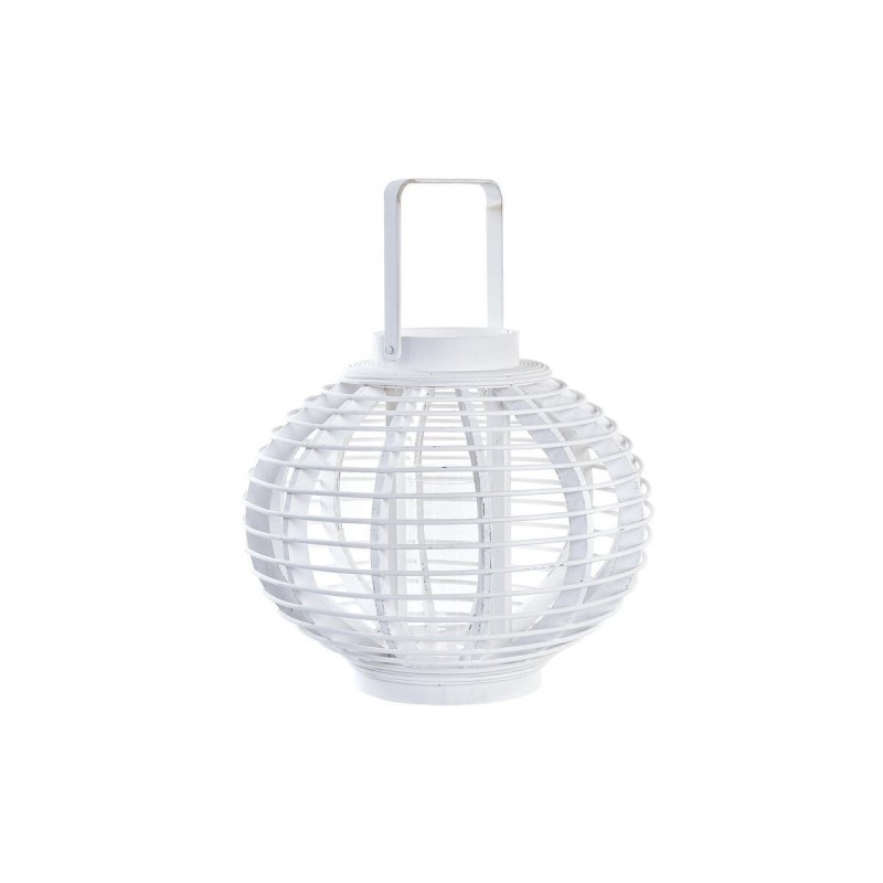 Lanterne DKD Home Decor Verre Blanc Bambou (35 x 35 x 29 cm) à prix de gros - Article pour la maison à prix grossiste