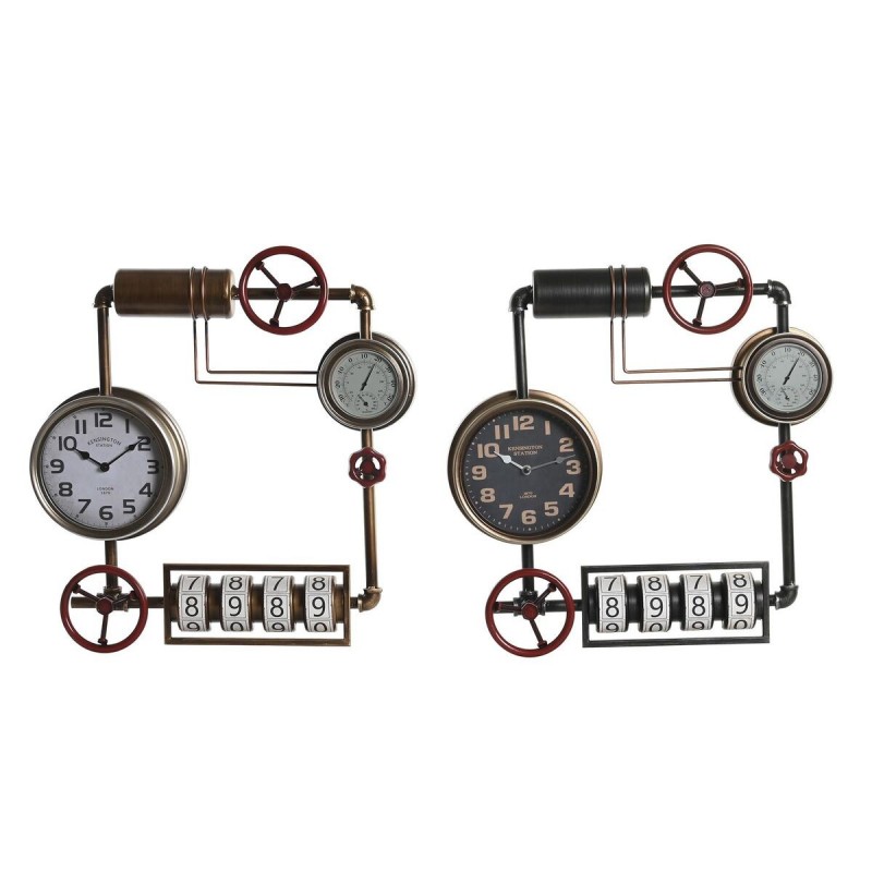 Wall Clock DKD Home Decor Glass Red Black Gold Iron (57 x 9.5 x 57 cm) - Article for the home at wholesale prices