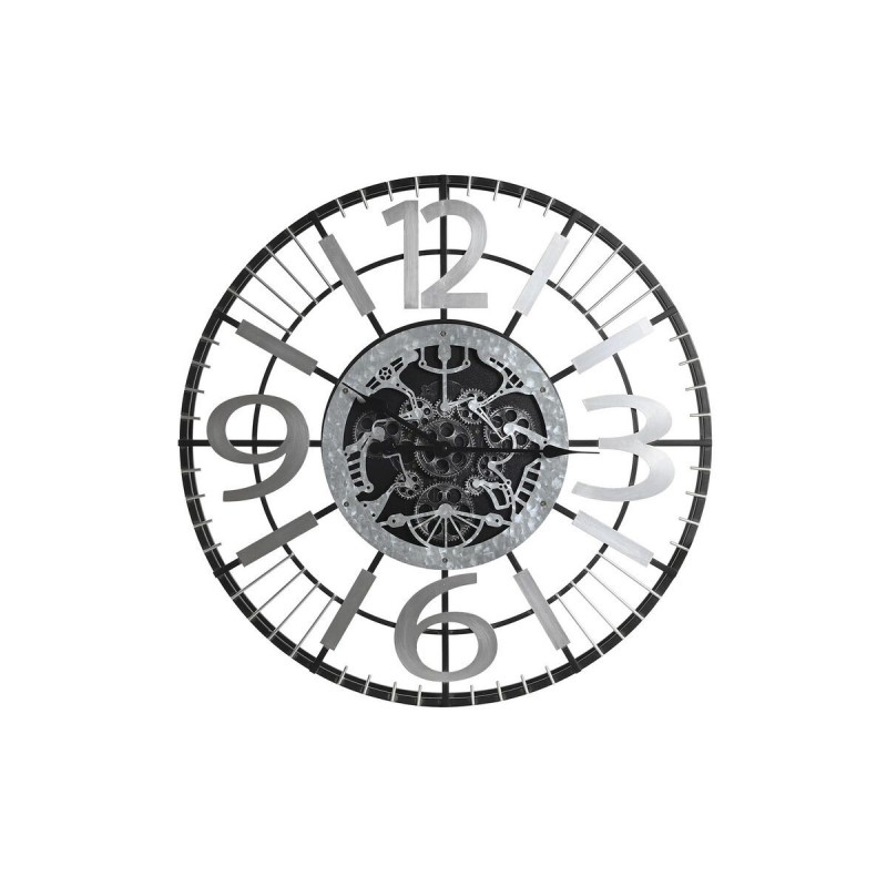 DKD Home Decor Silver Black Iron Wall Clock (80 x 7 x 80 cm) - Article for the home at wholesale prices