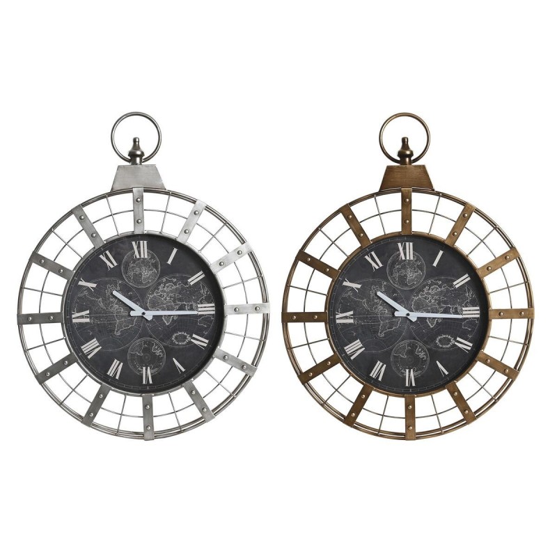 Wall Clock DKD Home Decor Glass Silver Black Gold Iron (60 x 6.5 x 78 cm) - Article for the home at wholesale prices