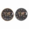 Horloge Murale DKD Home Decor Verre Argenté Noir Doré Fer Mappemonde (46 x 6,5 x 46 cm) - Article pour la maison à prix grossiste Horloge Murale DKD Home Decor Verre Argenté Noir Doré Fer Mappemonde (46 x 6,5 x 46 cm) - Article pour la maison à prix grossiste