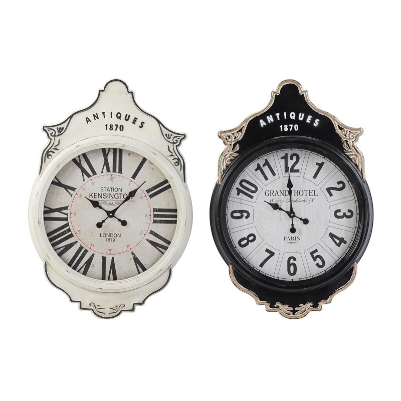 Wall Clock DKD Home Decor Glass Black White Iron (61 x 6 x 89 cm) - Article for the home at wholesale prices