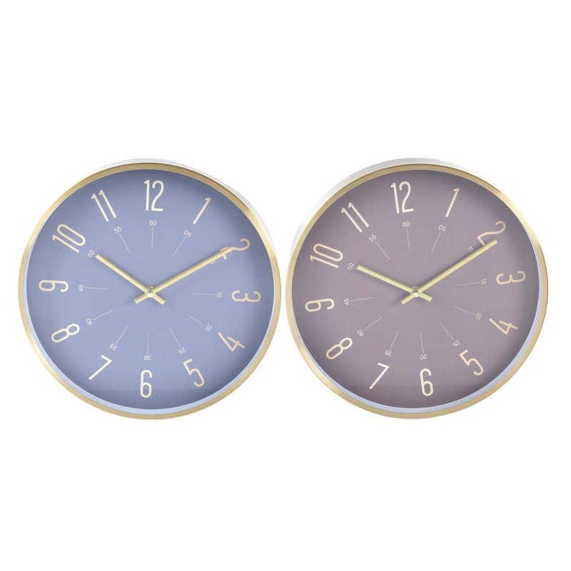 Wall Clock DKD Home Decor Bleu Aluminium Bordeaux (30 x 4 x 30 cm) - Article for the home at wholesale prices