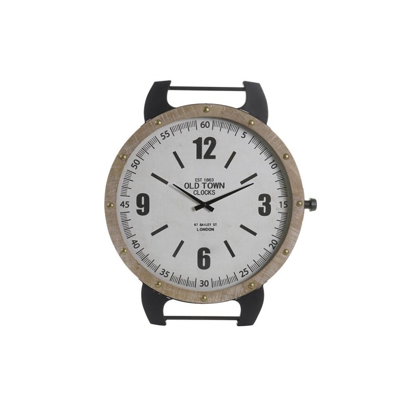 Horloge Murale DKD Home Decor Naturel MDF Blanc Fer (52 x 5 x 60 cm) - Article pour la maison à prix de gros