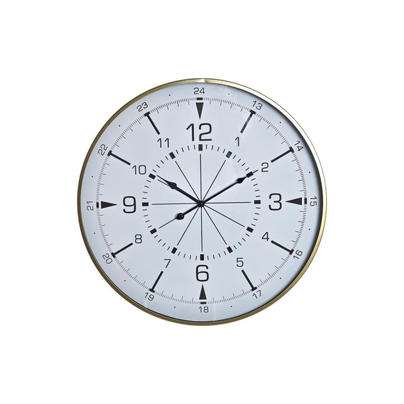 Horloge Murale DKD Home Decor Verre Doré Métal Blanc Boussole (60 x 3 x 60 cm) - Article pour la maison à prix grossiste