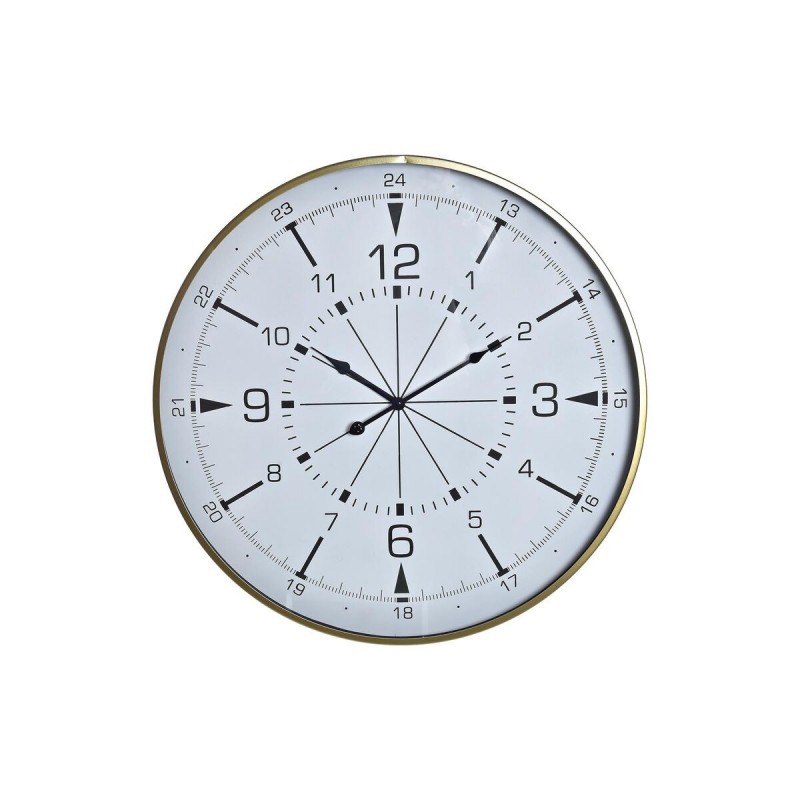 Horloge Murale DKD Home Decor Verre Doré Métal Blanc Boussole (60 x 3 x 60 cm) à prix de gros - Article pour la maison à prix grossiste
