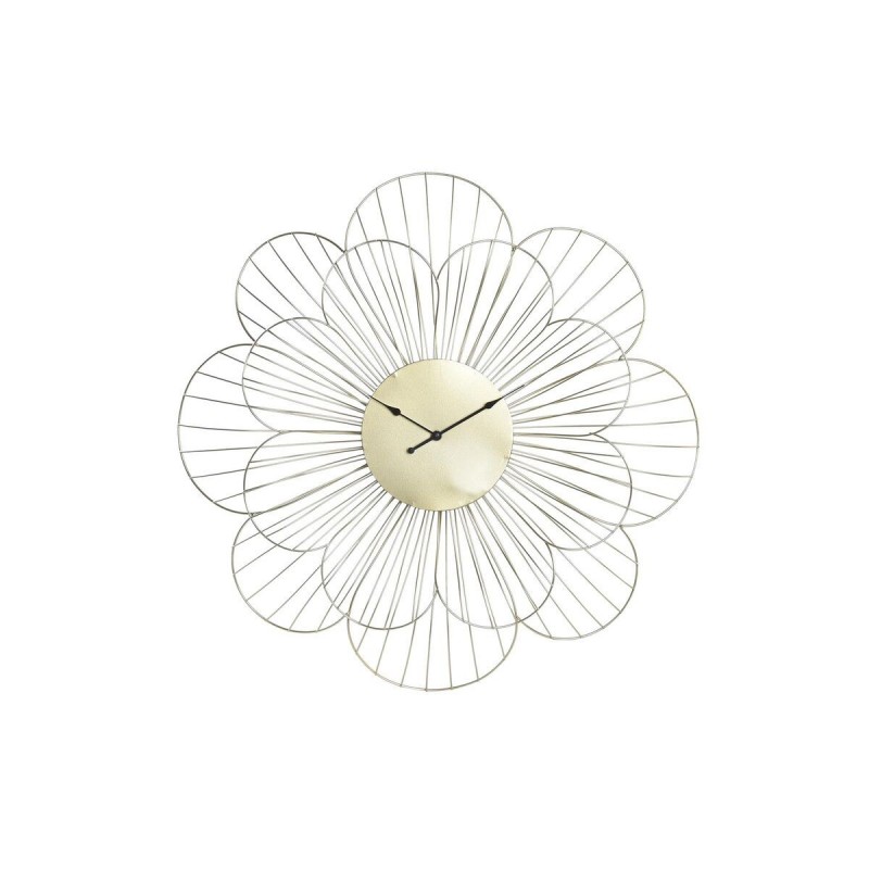 DKD Home Decor Flower Wall Clock Gold Metal (57 x 4 x 57 cm) - Article for the home at wholesale prices
