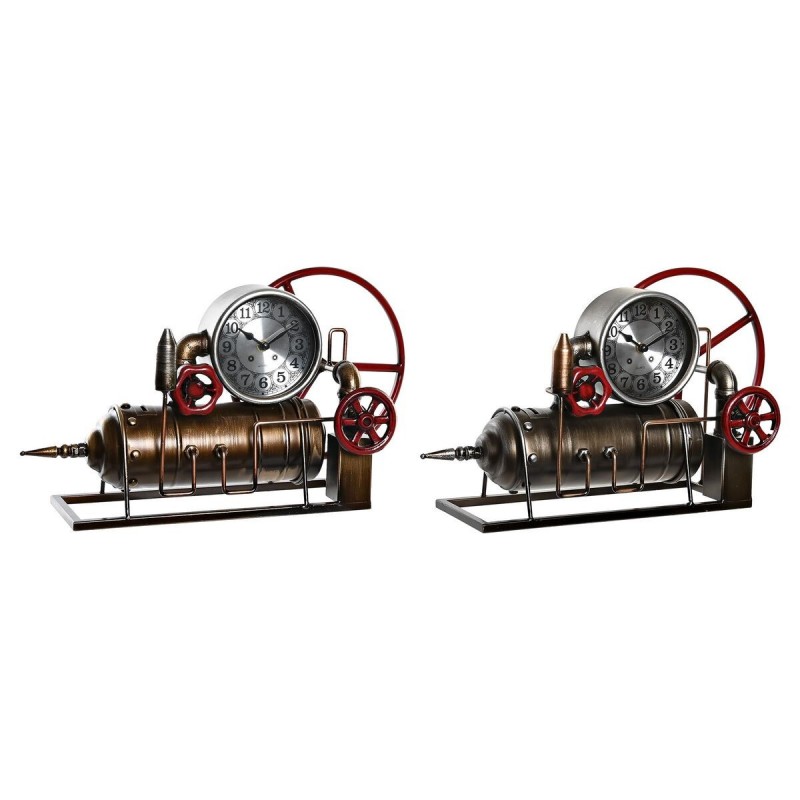 Table clock DKD Home Decor Red Copper Iron Stop valve (47 x 16 x 26 cm) (2 Units) - Article for the home at wholesale prices