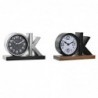 Horloge de table DKD Home Decor Argenté Noir Fer OK (23 x 8 x 15 cm) (2 Unités) - Article pour la maison à prix grossiste