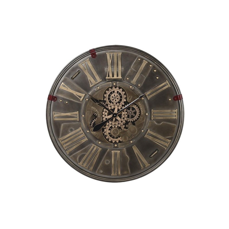 Wall Clock DKD Home Decor Engrenage Black Gold Iron (80 x 6.5 x 80 cm) - Article for the home at wholesale prices