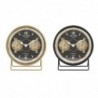 Table clock DKD Home Decor Black Gold Iron PVC (12 x 5 x 14 cm) (2 Units) - Article for the home at wholesale prices