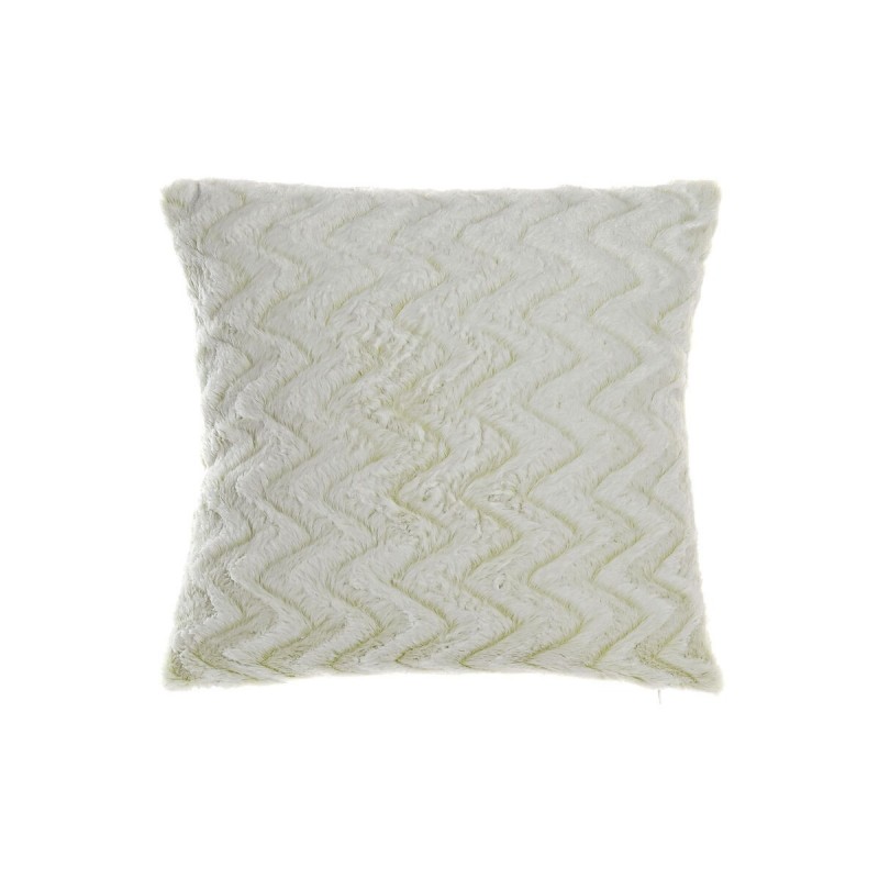 Cushion DKD Home Decor Polyester Zigzag Aluminium White (45 x 10 x 45 cm) - Article for the home at wholesale prices