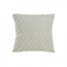 Coussin DKD Home Decor Polyester Zigzag Aluminium Blanc (45 x 10 x 45 cm) - Article pour la maison à prix grossiste