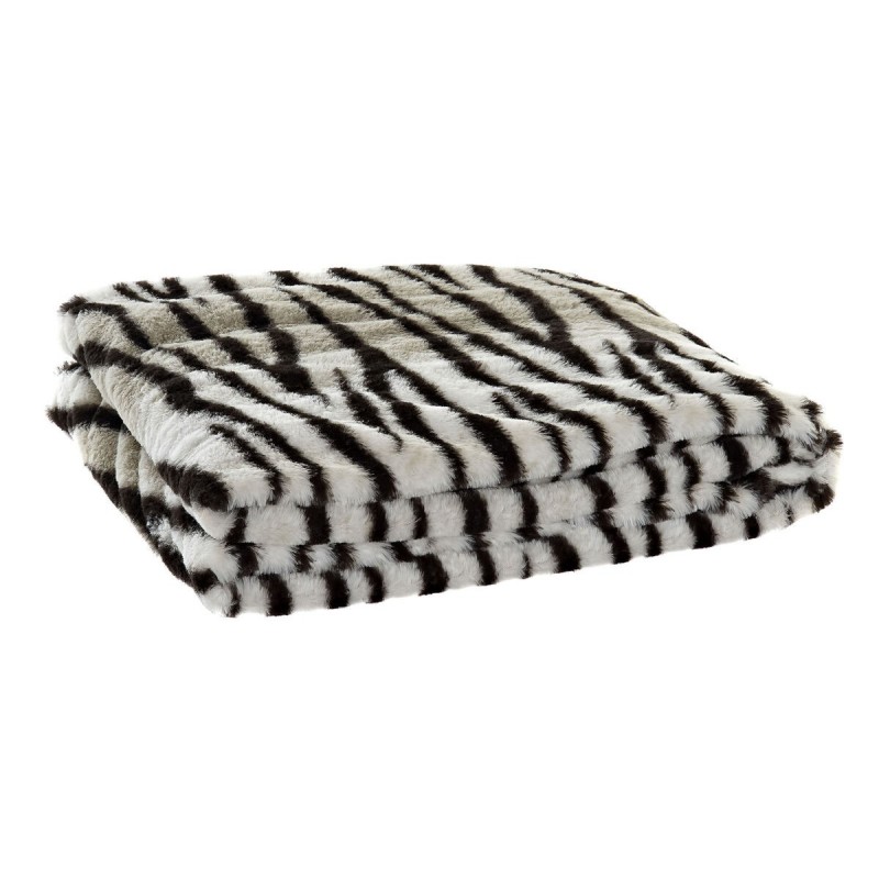 Blanket DKD Home Decor Sauvage Black Grey White (130 x 170 x 2 cm) - Article for the home at wholesale prices