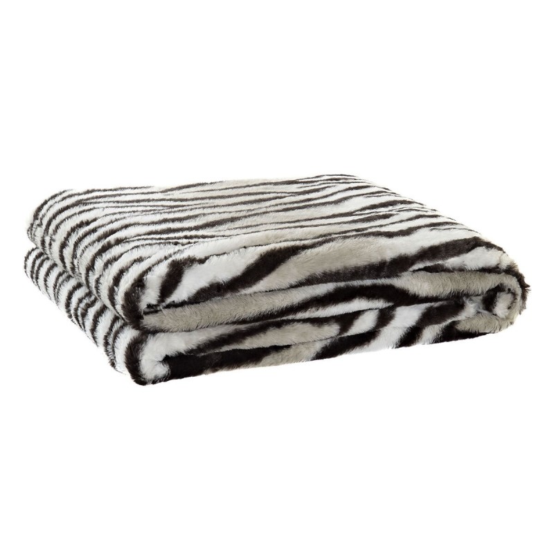 Blanket DKD Home Decor Sauvage Black Grey White (150 x 200 x 2 cm) - Article for the home at wholesale prices