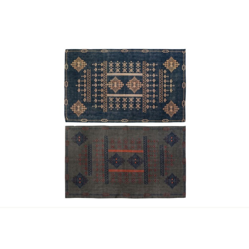 Carpet DKD Home Decor Blue Orange Arabian Geometric (120 x 180 x 0.4 cm) (2 Units) - Article for the home at wholesale prices