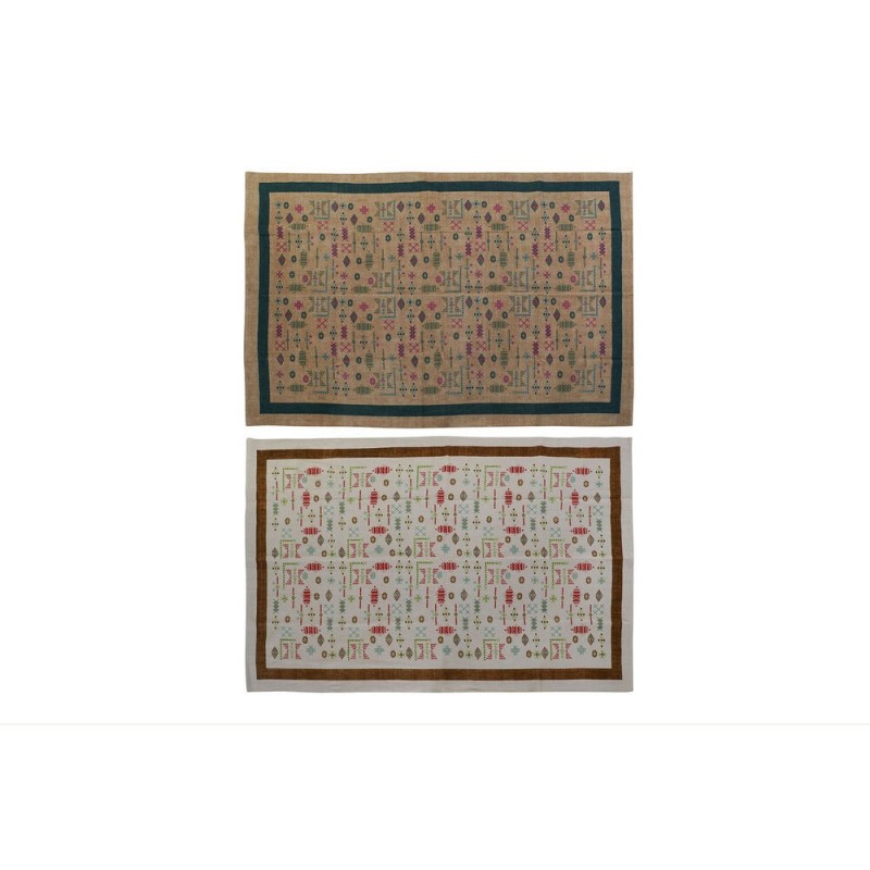 Carpet DKD Home Decor White Ikat (120 x 180 x 0.4 cm) (2 Units) - Article for the home at wholesale prices