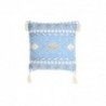 Coussin DKD Home Decor Bleu Polyester Coton Aluminium Blanc (40 x 15 x 40 cm) - Article pour la maison à prix grossiste Coussin DKD Home Decor Bleu Polyester Coton Aluminium Blanc (40 x 15 x 40 cm) - Article pour la maison à prix grossiste