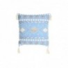 Cushion DKD Home Decor Blue Polyester Cotton Aluminium White (40 x 15 x 40 cm) - Article for the home at wholesale prices